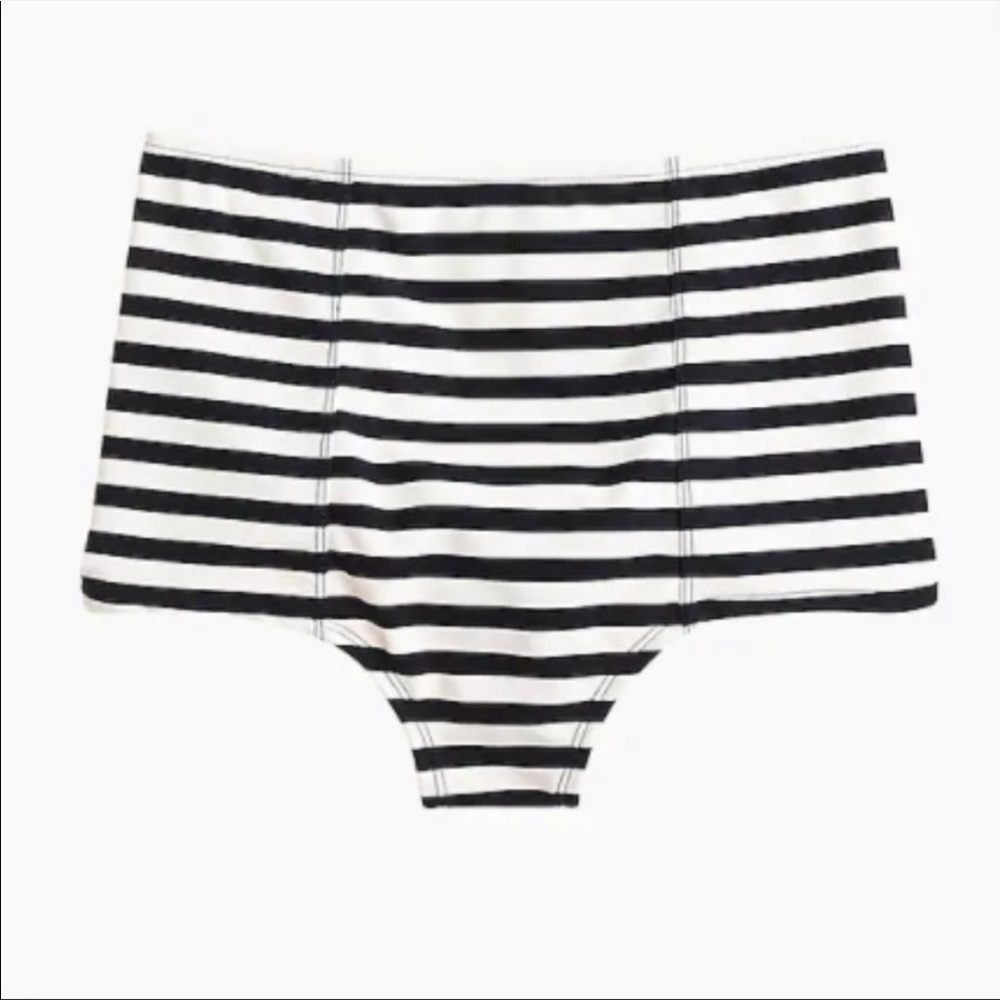 Jcrew High waist bikini bottom in classic stripe